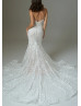 Strapless Ivory Lace Glitter Tulle Romantic Wedding Dress